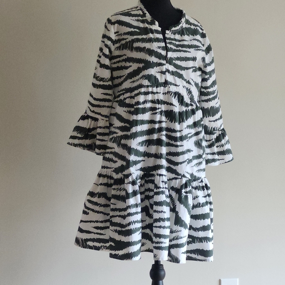 Oliphant Dresses & Skirts - Oliphant Zebra Print Dress in Green and White